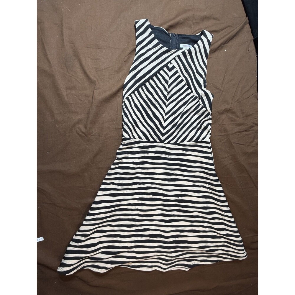 Xhilaration Striped A-Line Dress Women's S/P Black White Panel Sleeveless